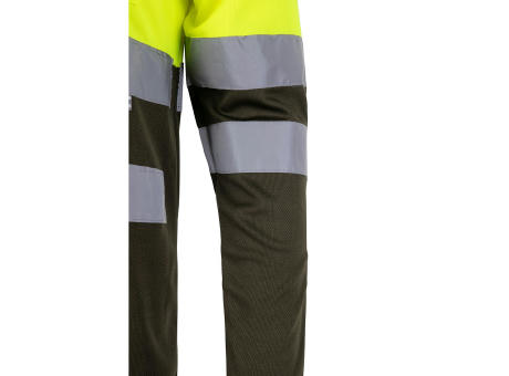 VL VULCAN. Zweifarbiges Poloshirt im Bird-Eye-Design (160g/m²) mit langen Ärmeln, aus Polyester (100%)