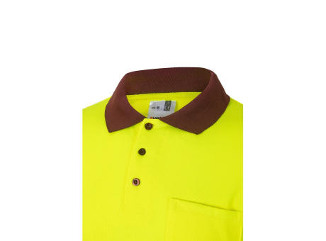 VL VULCAN. Zweifarbiges Poloshirt im Bird-Eye-Design (160g/m²) mit langen Ärmeln, aus Polyester (100%)