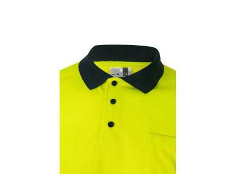 VL VULCAN LARGE. Zweifarbiges Poloshirt im Bird-Eye-Design (160g/m²) mit langen Ärmeln, aus Polyester (100%)