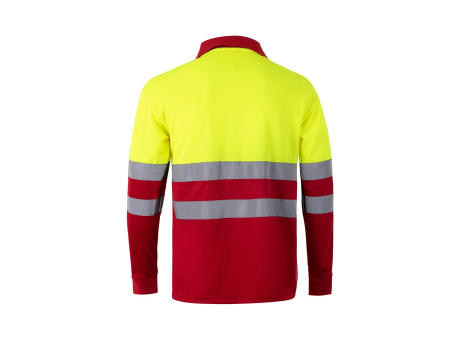 VL VULCAN LARGE. Zweifarbiges Poloshirt im Bird-Eye-Design (160g/m²) mit langen Ärmeln, aus Polyester (100%)