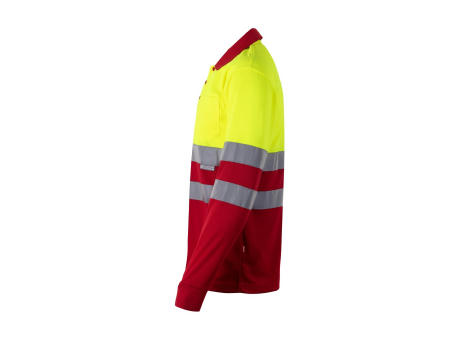 VL VULCAN LARGE. Zweifarbiges Poloshirt im Bird-Eye-Design (160g/m²) mit langen Ärmeln, aus Polyester (100%)