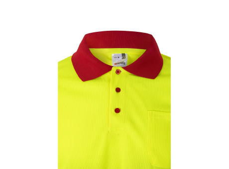 VL VULCAN LARGE. Zweifarbiges Poloshirt im Bird-Eye-Design (160g/m²) mit langen Ärmeln, aus Polyester (100%)