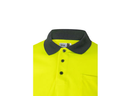 VL VULCAN LARGE. Zweifarbiges Poloshirt im Bird-Eye-Design (160g/m²) mit langen Ärmeln, aus Polyester (100%)
