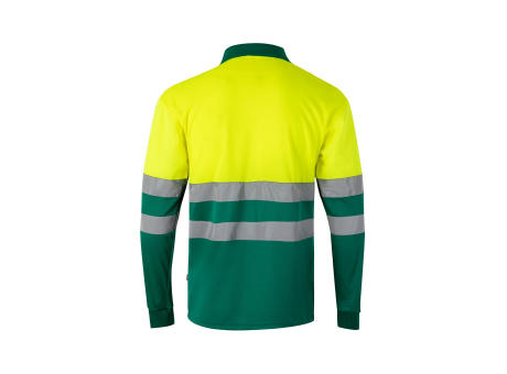 VL VULCAN LARGE. Zweifarbiges Poloshirt im Bird-Eye-Design (160g/m²) mit langen Ärmeln, aus Polyester (100%)