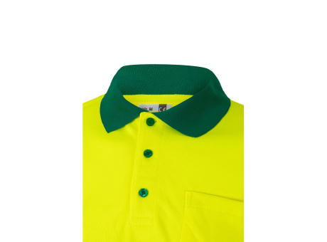 VL VULCAN LARGE. Zweifarbiges Poloshirt im Bird-Eye-Design (160g/m²) mit langen Ärmeln, aus Polyester (100%)