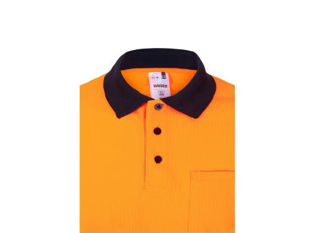VL VULCAN LARGE. Zweifarbiges Poloshirt im Bird-Eye-Design (160g/m²) mit langen Ärmeln, aus Polyester (100%)