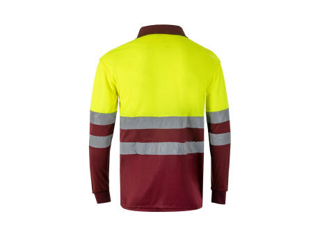 VL VULCAN LARGE. Zweifarbiges Poloshirt im Bird-Eye-Design (160g/m²) mit langen Ärmeln, aus Polyester (100%)