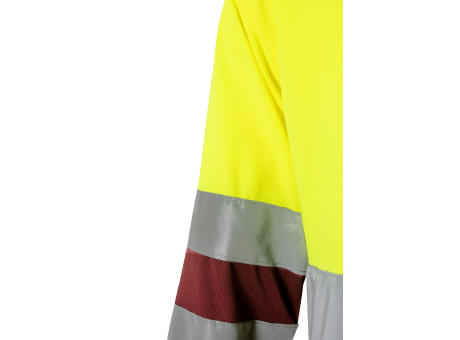 VL VULCAN LARGE. Zweifarbiges Poloshirt im Bird-Eye-Design (160g/m²) mit langen Ärmeln, aus Polyester (100%)