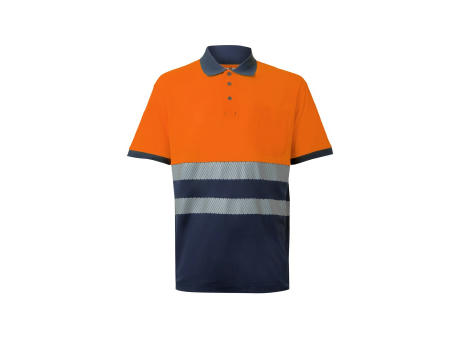 VL ACHELOUS. Zweifarbiges Piqué-Poloshirt (150g/m²) mit kurzen Ärmeln, aus Baumwolle (55%) und Polyester (45%)