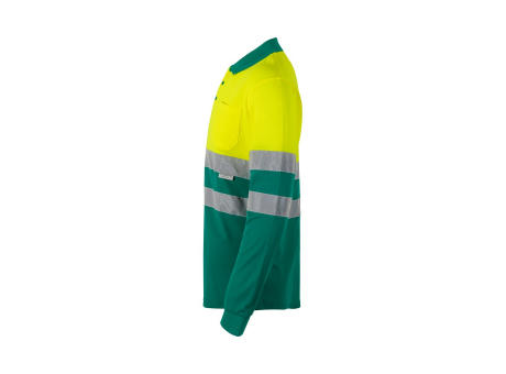 VL PLUTO. Zweifarbiges Piqué-Poloshirt (150g/m²) mit langen Ärmeln, aus Baumwolle (55%) und Polyester (45%)