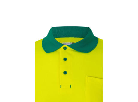 VL PLUTO. Zweifarbiges Piqué-Poloshirt (150g/m²) mit langen Ärmeln, aus Baumwolle (55%) und Polyester (45%)