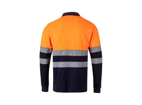 VL PLUTO LARGE. Zweifarbiges Piqué-Poloshirt (150g/m²) mit langen Ärmeln, aus Baumwolle (55%) und Polyester (45%)