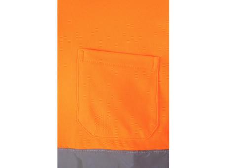 VL PLUTO LARGE. Zweifarbiges Piqué-Poloshirt (150g/m²) mit langen Ärmeln, aus Baumwolle (55%) und Polyester (45%)