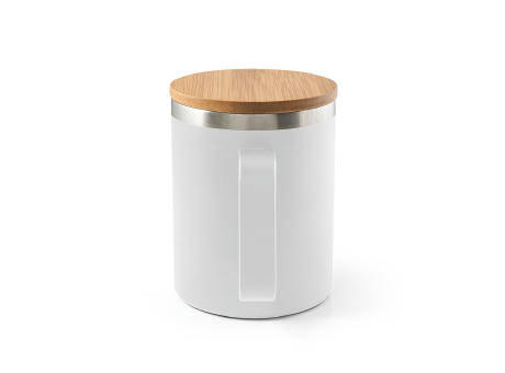LAUDA. Becher aus 90% recyceltem Edelstahl mit Bambusdeckel 420 mL