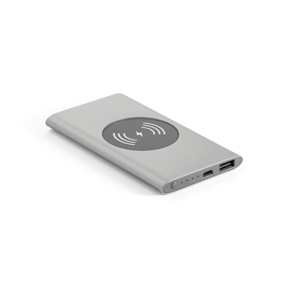 CASSINI. Powerbank 4'000 mAh mit 5W wireless Ladegerät aus Recyceltes Aluminium (100 % rAL)