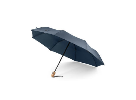 RIVER. Faltbarer Regenschirm aus recyceltem Polyester (100% rPET) 190T Pongé mit automatischer Öffnung und Schließung