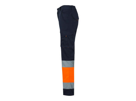 VL ZEUS LARGE. Zweifarbige Stretch-Hose mit mehreren Taschen (240 g/m²), aus Baumwolle (46 %), EME (38 %) und Polyester (16 %)