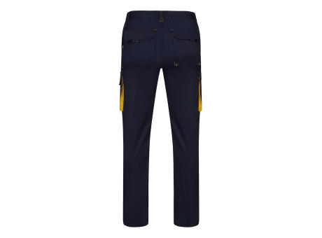VL FIDES. Zweifarbige Stretch-Hose mit mehreren Taschen (240 g/m²), aus Baumwolle (46 %), EME (38 %) und Polyester (16 %)
