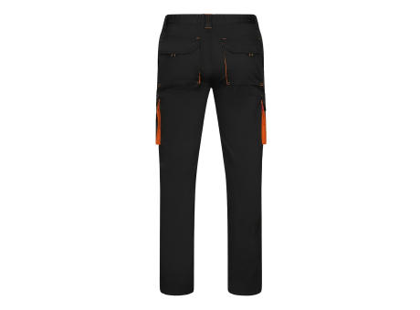 VL FIDES. Zweifarbige Stretch-Hose mit mehreren Taschen (240 g/m²), aus Baumwolle (46 %), EME (38 %) und Polyester (16 %)