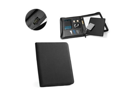 EMERGE FOLDER. A4 Mappe aus recyceltem Polyester (100% rPET) 300D mit Reißverschluss