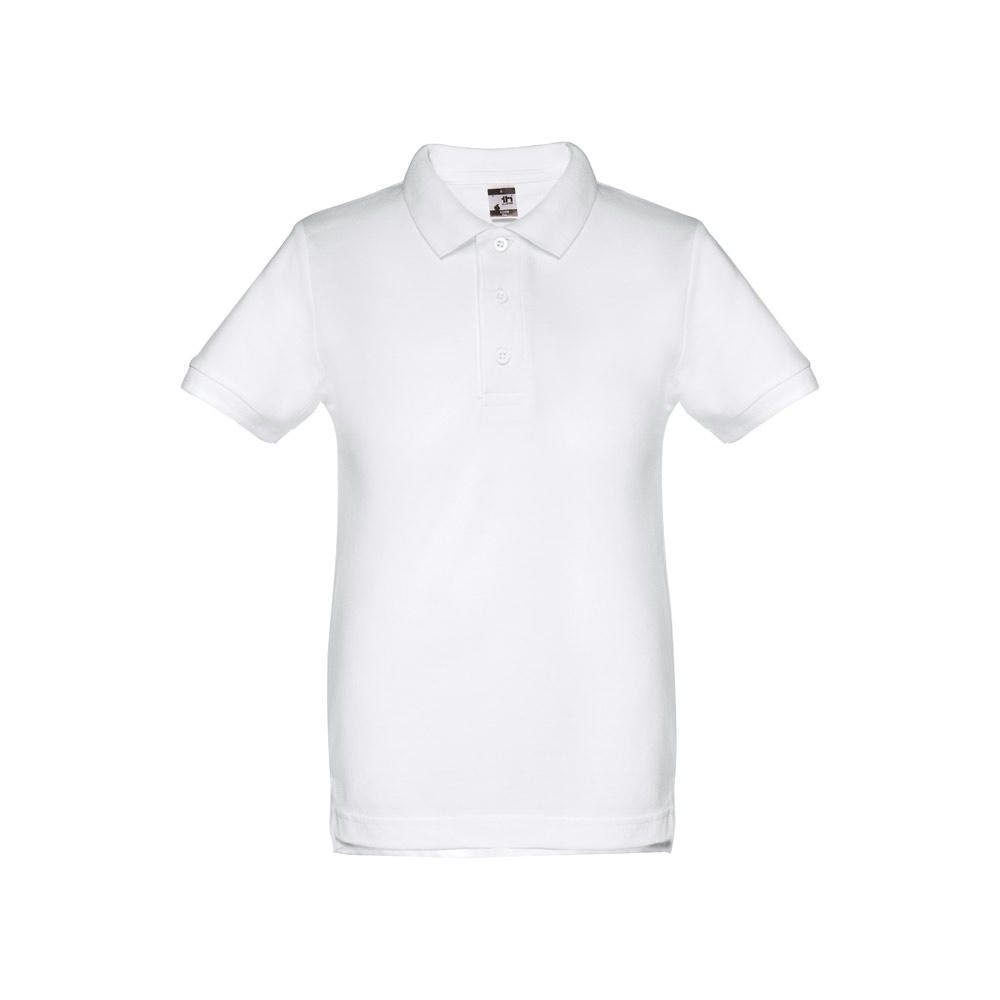 THC ADAM KIDS WH II. Kurzärmeliges Poloshirt für Kinder (unisex). Farbe Weiß