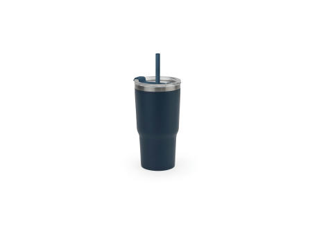 JOYNER M. Kompakter Reisebecher aus Edelstahl (91 % recycelt) mit vakuumisolierter Doppelwand und matter Oberfläche 600 ml