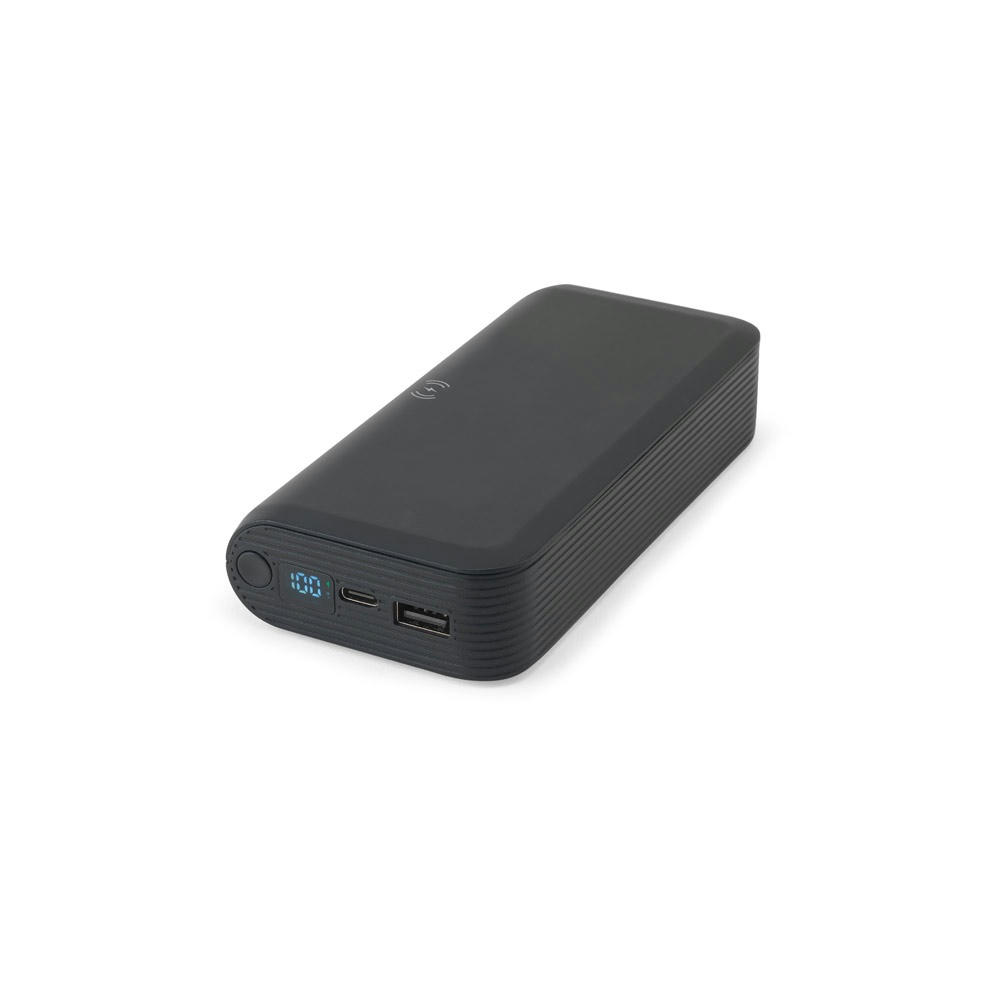 BECKER 20. 20'000 mAh Powerbank aus recyceltem ABS (100% rABS) mit 15W superschnellem kabellosem Ladegerät