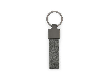 RAVEN. Schlüsselanhänger, rechteckig, aus Metall und recyceltem Pet (30% recycelt)