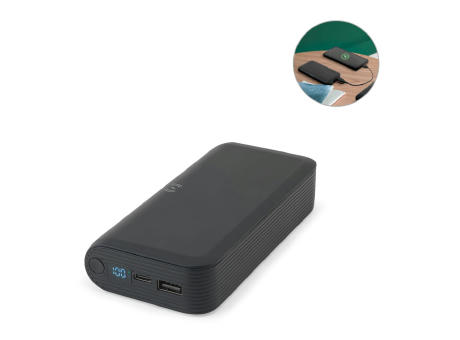 BECKER 20. 20'000 mAh Powerbank aus recyceltem ABS (100% rABS) mit 15W superschnellem kabellosem Ladegerät