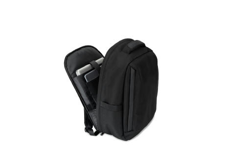 YANGON BPACK. Diebstahlsicherer Rucksack aus Twill mit wasserabweisender Beschichtung und recyceltem 600D-Polyester für Laptops 17'3"