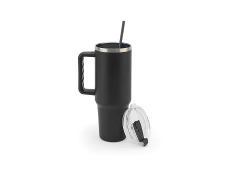 JOYNER XL. Grosser Reisebecher aus Edelstahl (91 % recycelt) mit vakuumisolierter Doppelwand und matter Oberfläche 1300 ml