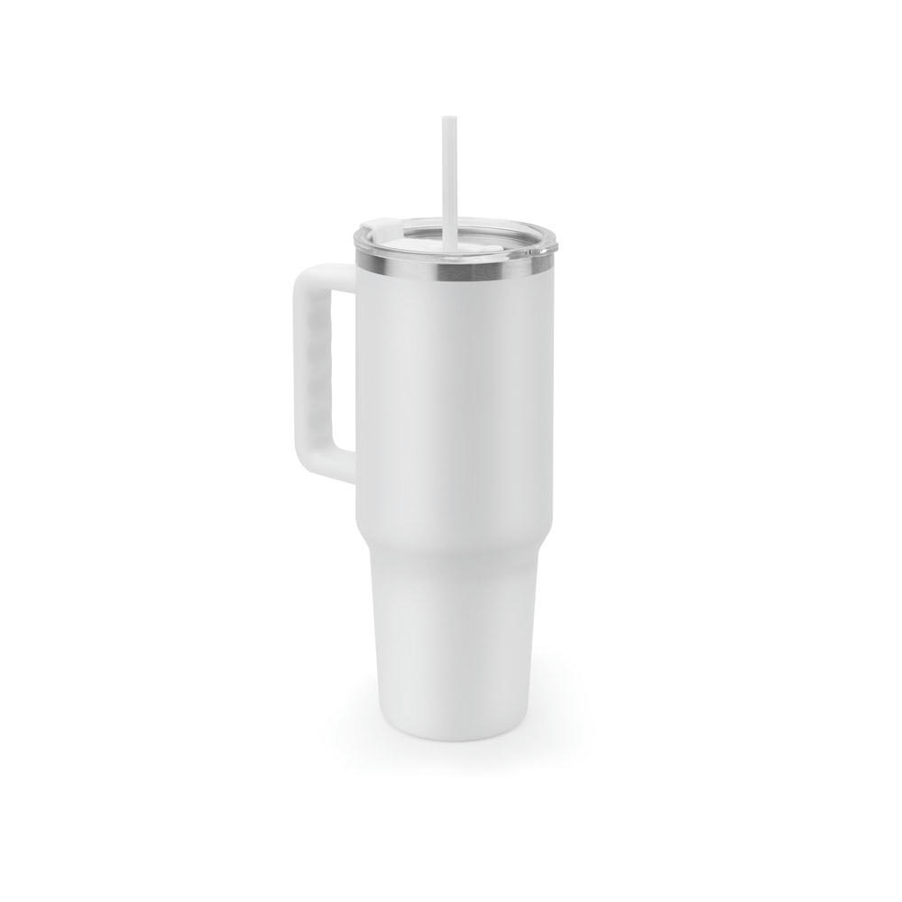 JOYNER XL. Grosser Reisebecher aus Edelstahl (91 % recycelt) mit vakuumisolierter Doppelwand und matter Oberfläche 1300 ml