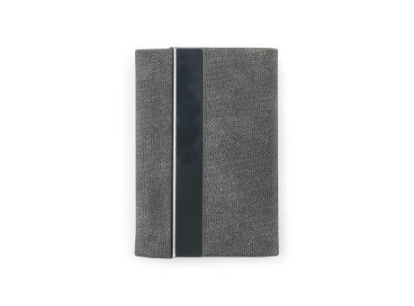 VAUGHN. Set bestehend aus einem Kartenhalter und einem Schlüsselhalter, beide aus Metall und recyceltem Polyester (30% rPET)