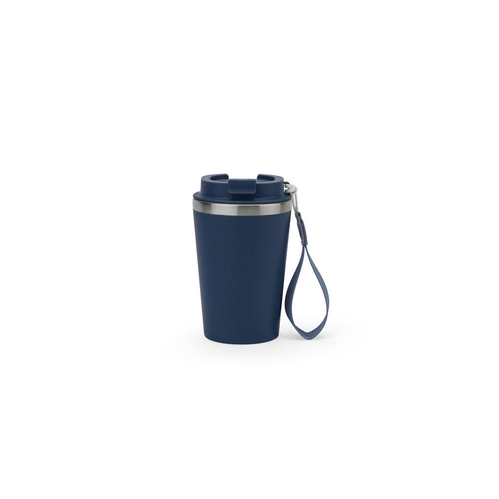 SPITZ. Reisebecher aus Edelstahl (90% rSS) mit doppelter Wand und matter Oberfläche 460 ml
