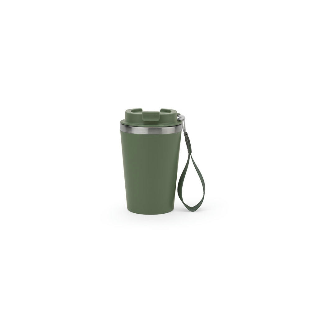 SPITZ. Reisebecher aus Edelstahl (90% rSS) mit doppelter Wand und matter Oberfläche 460 ml