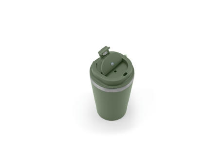 SPITZ. Reisebecher aus Edelstahl (90% rSS) mit doppelter Wand und matter Oberfläche 460 ml