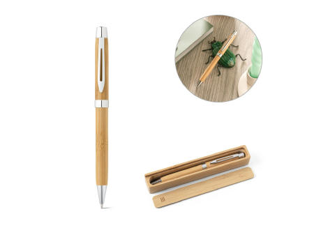 BAHIA II. Bamboo Kugelschreiber mit Clip und Drehmechanik