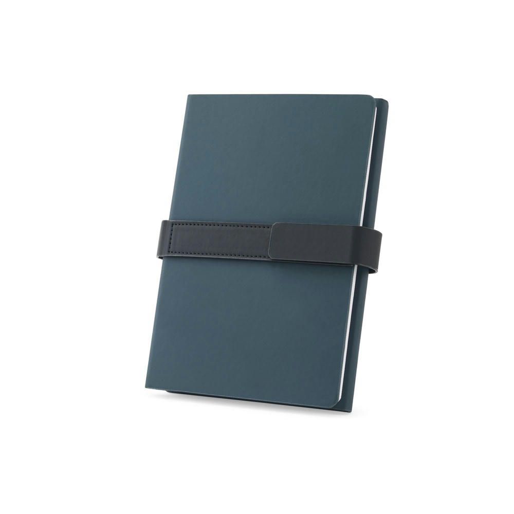 SANDERSON. A5 Notizbuch aus PU (50% recycelt) mit zwei Blöcken: linierte Seiten und unlinierte Seiten