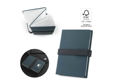 SANDERSON. A5 Notizbuch aus PU (50% recycelt) mit zwei Blöcken: linierte Seiten und unlinierte Seiten