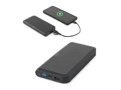 BECKER 10. 10'000 mAh Powerbank aus recyceltem ABS (100% rABS) mit 15W superschnellem kabellosem Ladegerät