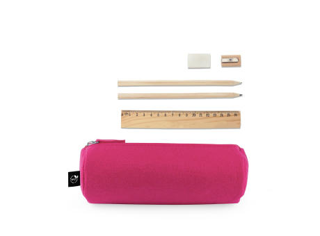 NOMAD. Mehrzwecketui aus recyceltem Filz (100 % rPET) mit Lineal, Bleistiften, Radiergummi und Spitzer