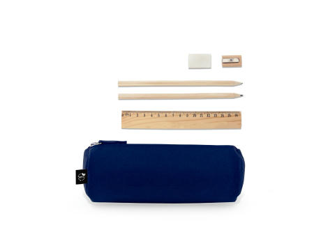 NOMAD. Mehrzwecketui aus recyceltem Filz (100 % rPET) mit Lineal, Bleistiften, Radiergummi und Spitzer