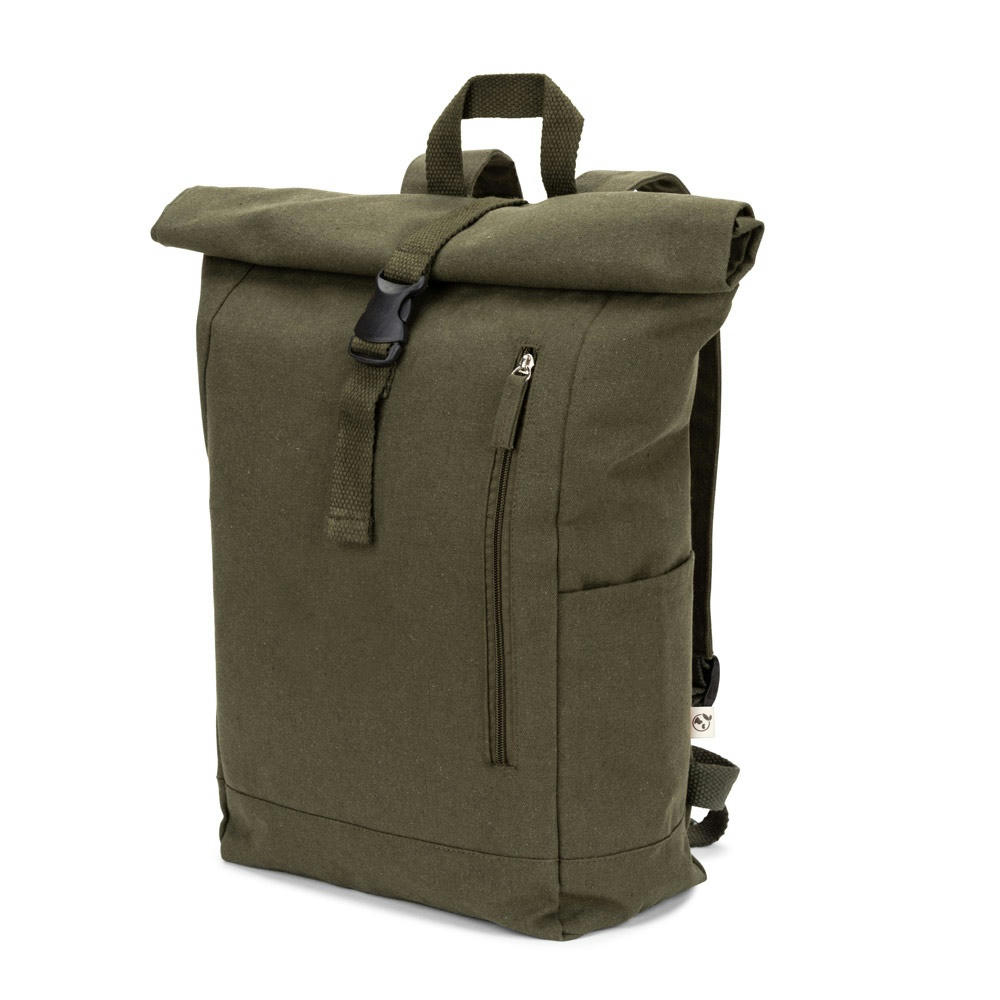 SAINT. Roll-Top-Rucksack aus recyceltem Baumwolle und recyceltem Polyester (380 g/m²)
