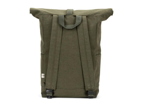 SAINT. Roll-Top-Rucksack aus recyceltem Baumwolle und recyceltem Polyester (380 g/m²)