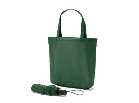 SKYLAR. 2-in-1-Regenschirm mit Einkaufstasche inklusive. Dieser ist aus recyceltem Polyester