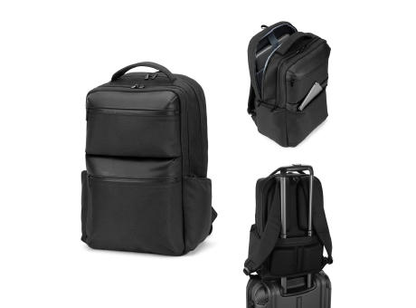 COPENHAGEN. Wasserabweisender Rucksack aus recyceltem Twill mit zwei großen Fronttaschen, 17'3 Zoll