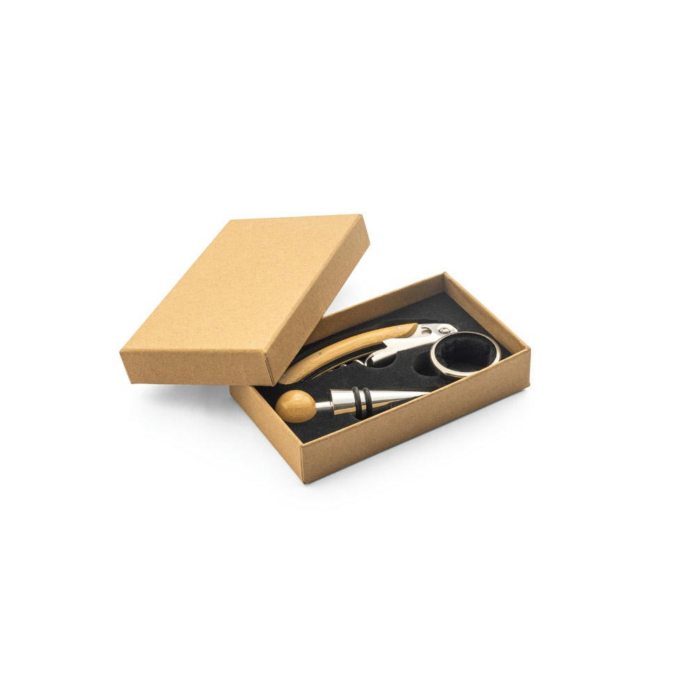 SAVORY. Weinset aus Bambus und Edelstahl