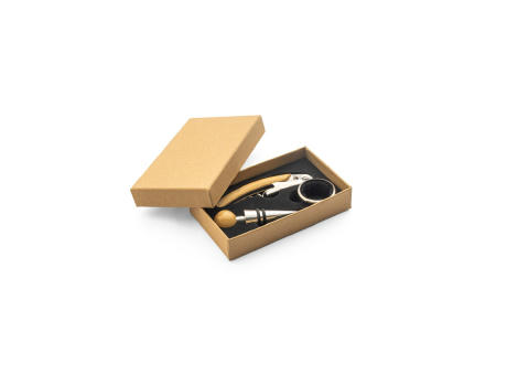 SAVORY. Weinset aus Bambus und Edelstahl