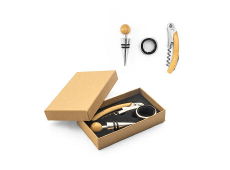 SAVORY. Weinset aus Bambus und Edelstahl