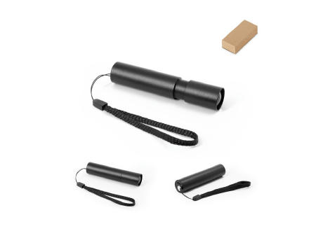 BRUCE. Wiederaufladbare Taschenlampe aus recyceltem Aluminium (100 % rAL) mit 30 mm ausziehbarer Spitze